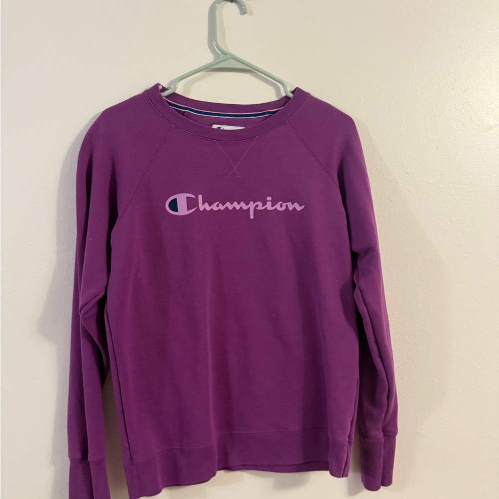 Champion Women's Vibrant Purple Crew Neck Sweater